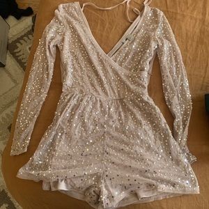 H&M Dusty Rose Sequin Romper